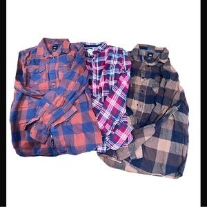 Casual plaid Button Down Shirts bundle